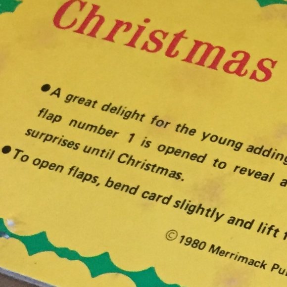 VTG Advent Calendar Christmas Paper 1980 New NWOT - Picture 6 of 8